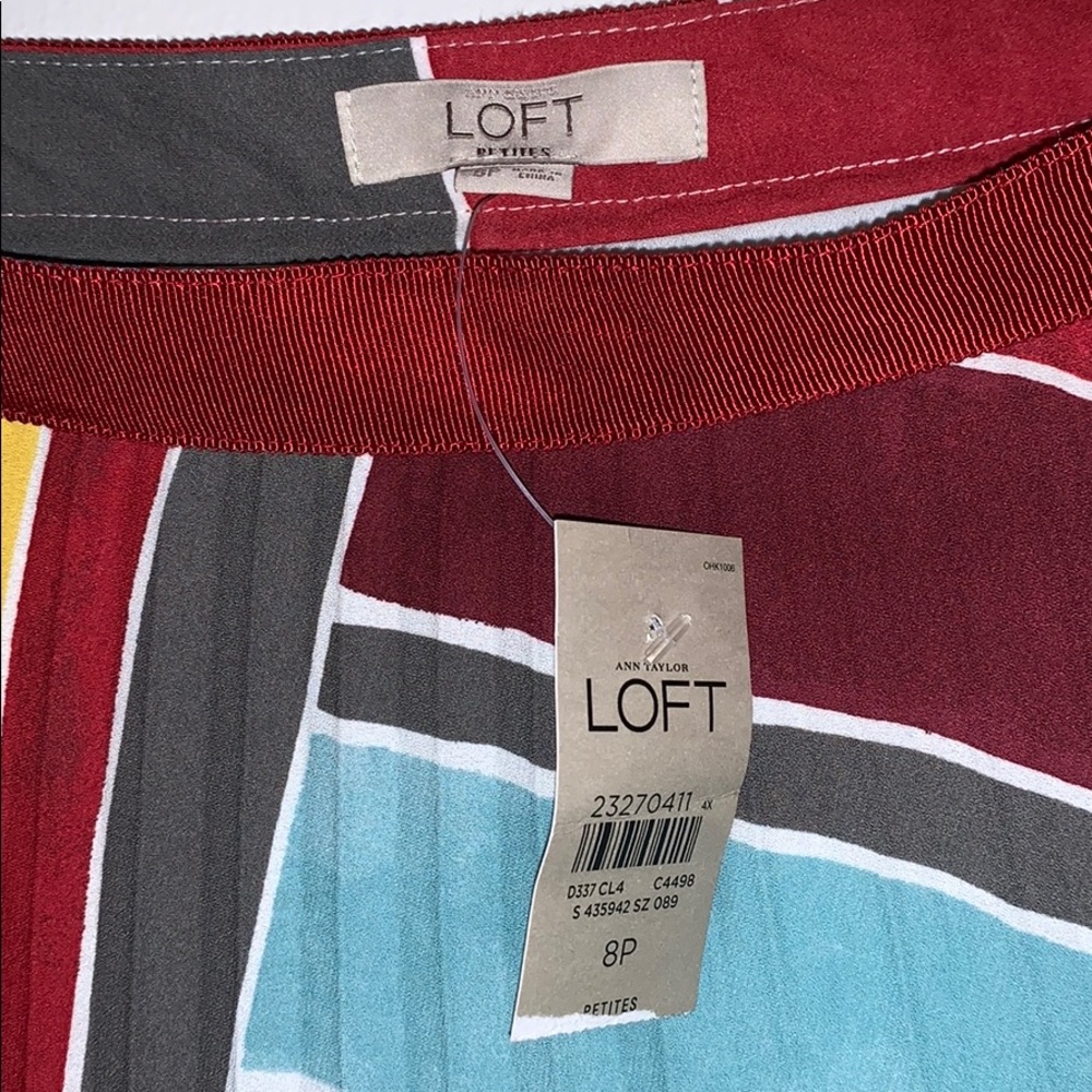 LOFT Colorful Patchwork Midi Skirt - Picture 5 of 6
